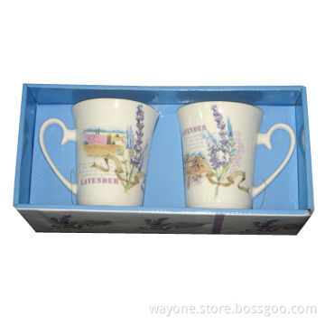 2-piece 13oz Coffee Mug Set, Lavender, Display Box, Ideal for Gifts